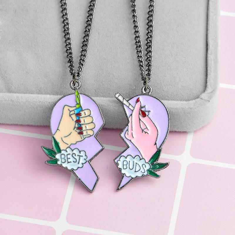2pcs Best Friends Forever Necklace Heart Shape Pendant Necklace For Women-Necklaces-Arimonz-Arimonz