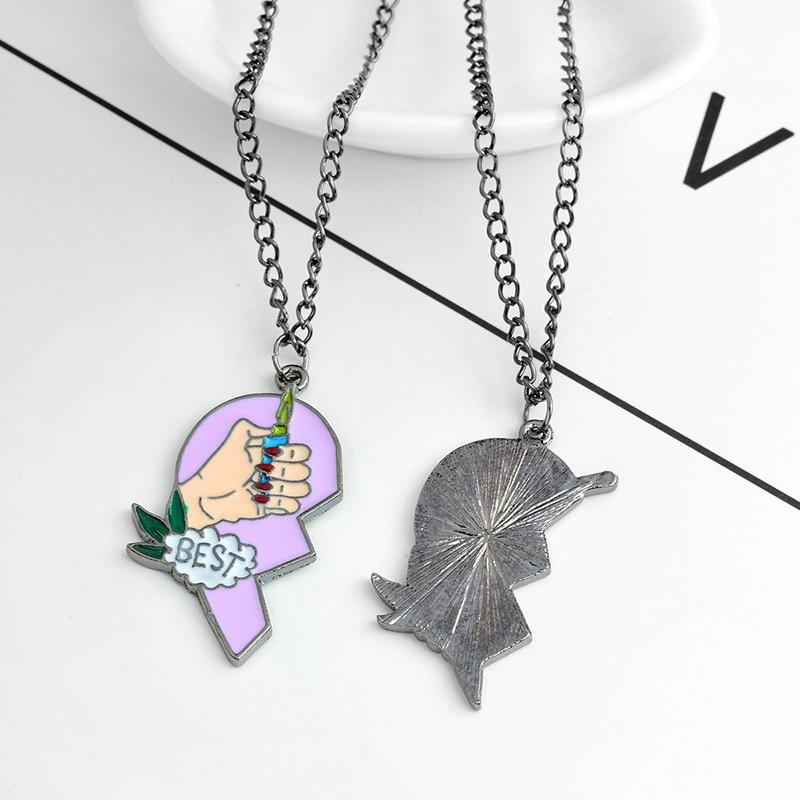 2pcs Best Friends Forever Necklace Heart Shape Pendant Necklace For Women-Necklaces-Arimonz-Arimonz