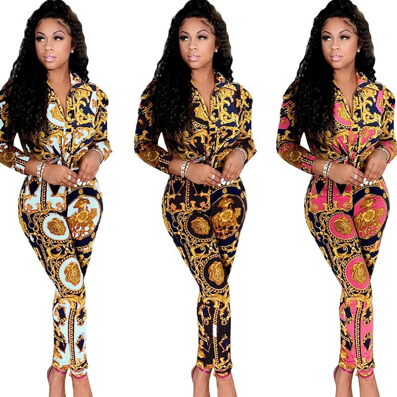 2pcs Elegant Style Suit Women Retro Style Long-Sleeved BodySuit-Night Out Jumpsuits & Rompers-Arimonz-Arimonz
