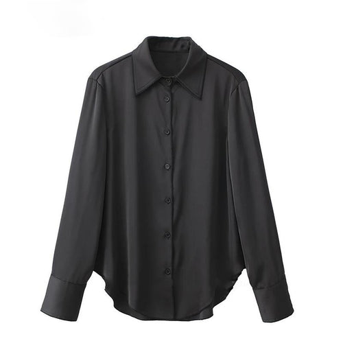 2pcs Pants Shirts Sets Fashion Solid Blouse Casual Turn Down Collar-Wear To Work Sets-Arimonz-Top-XS-Arimonz