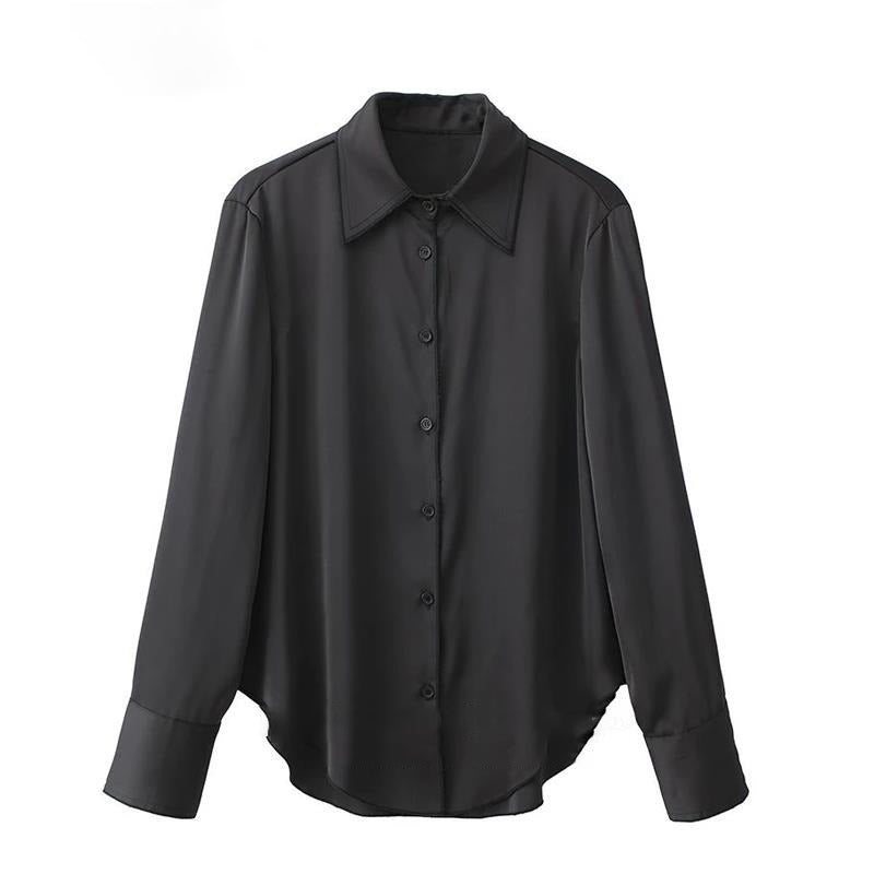 2pcs Pants Shirts Sets Fashion Solid Blouse Casual Turn Down Collar-Wear To Work Sets-Arimonz-Top-XS-Arimonz