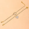 2pcs set Heart Rhinestone Anklets Foot Bracelet Summer Beach Chain-Anklets-Arimonz-Arimonz