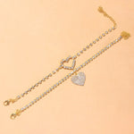 2pcs set Heart Rhinestone Anklets Foot Bracelet Summer Beach Chain-Anklets-Arimonz-Gold-Arimonz