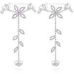 2Pcs Set Rhinestone Leaf Finger Anklet for Women Leaf Harness Anklet-Anklets-Arimonz-Arimonz