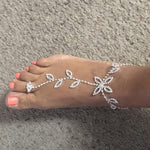 2Pcs Set Rhinestone Leaf Finger Anklet for Women Leaf Harness Anklet-Anklets-Arimonz-Arimonz