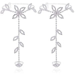 2Pcs Set Rhinestone Leaf Finger Anklet for Women Leaf Harness Anklet-Anklets-Arimonz-Arimonz