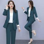 3 Pcs Set Women Office Lady Work Graceful Suit Outfits Daily-Wear To Work Sets-Arimonz-Blue Set-M(40-50Kg)-Arimonz