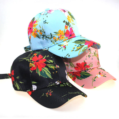 3D Flower Printed Baseball Caps Women Tie-Dyed Adjustable Casual Hat-Women's Caps-Arimonz-Arimonz