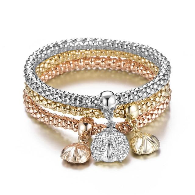 3pcs Crystal Charm Bracelet For Women Jewelry Bracelet Chain Jewelry-Braceletes-Arimonz-Beatles-Arimonz