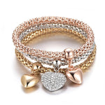 3pcs Crystal Charm Bracelet For Women Jewelry Bracelet Chain Jewelry-Braceletes-Arimonz-Heart Style-Arimonz