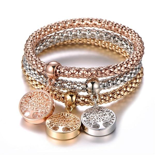 3pcs Crystal Charm Bracelet For Women Jewelry Bracelet Chain Jewelry-Braceletes-Arimonz-Tree of life-Arimonz