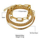 3pcs Set Fashion Thick Chain Link Bracelets Bangles For Women-Braceletes-Arimonz-Arimonz