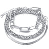3pcs Set Fashion Thick Chain Link Bracelets Bangles For Women-Braceletes-Arimonz-Chain Silver-Arimonz