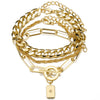 3pcs Set Fashion Thick Chain Link Bracelets Bangles For Women-Braceletes-Arimonz-Multilayer Gold-Arimonz
