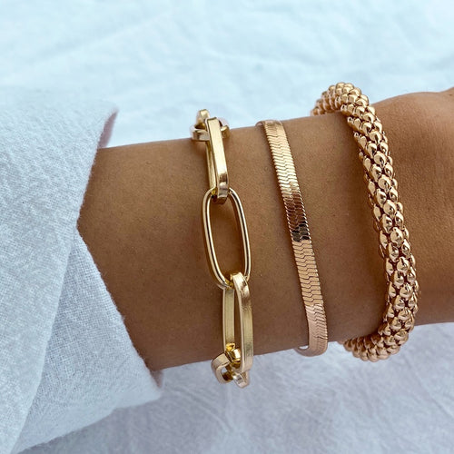 3pcs Set Fashion Thick Chain Link Bracelets Bangles For Women-Braceletes-Arimonz-Arimonz
