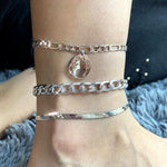 3pcs World Map Anklets For Women Bohemian Multilayer Anklet Jewelry-Anklets-Arimonz-Arimonz