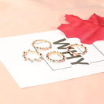 4pcs Wave Colorful Round Rings Geometry Charm Ring-Rings-Arimonz-Arimonz