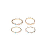 4pcs Wave Colorful Round Rings Geometry Charm Ring-Rings-Arimonz-Arimonz
