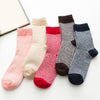 5 Pairs Women Winter Socks Vintage Patchwork Rabbit Wool Cotton Socks-Socks & Tights-Arimonz-Checkered-Arimonz
