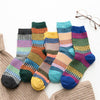 5 Pairs Women Winter Socks Vintage Patchwork Rabbit Wool Cotton Socks-Socks & Tights-Arimonz-Checkered Line-Arimonz