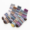 5 Pairs Women Winter Socks Vintage Patchwork Rabbit Wool Cotton Socks-Socks & Tights-Arimonz-Multicolor Pattern-Arimonz