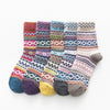 5 Pairs Women Winter Socks Vintage Patchwork Rabbit Wool Cotton Socks-Socks & Tights-Arimonz-Neutral-Arimonz