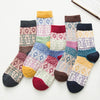 5 Pairs Women Winter Socks Vintage Patchwork Rabbit Wool Cotton Socks-Socks & Tights-Arimonz-Pattern Multicolor-Arimonz