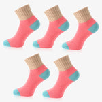 5 Pairs Women Winter Socks Vintage Patchwork Rabbit Wool Cotton Socks-Socks & Tights-Arimonz-Pink-Arimonz