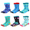6 pairs Socks Casual Personality Design Streetwear Socks for Women-Socks & Tights-Arimonz-12-Arimonz