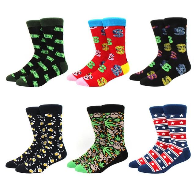 6 pairs Socks Casual Personality Design Streetwear Socks for Women-Socks & Tights-Arimonz-13-Arimonz