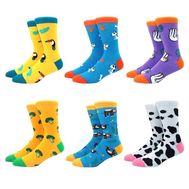 6 pairs Socks Casual Personality Design Streetwear Socks for Women-Socks & Tights-Arimonz-31-Arimonz