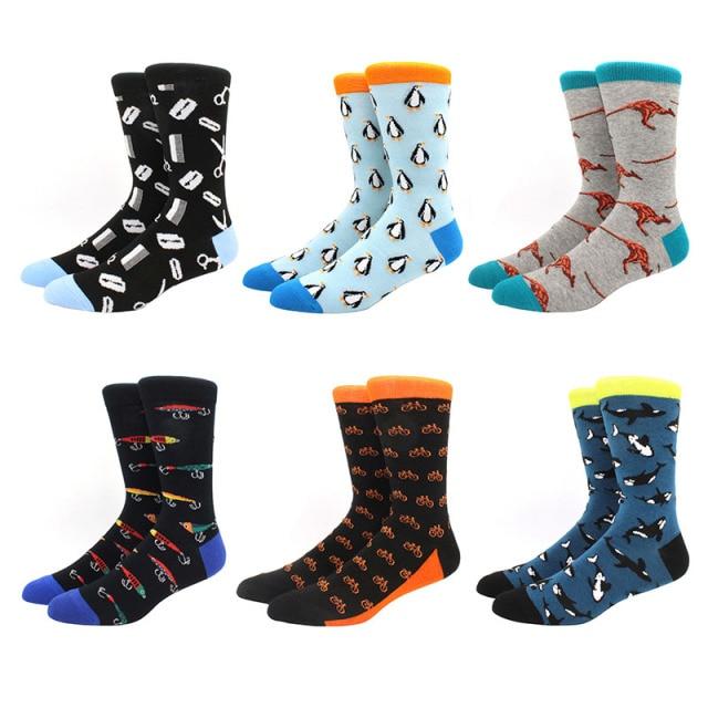 6 pairs Socks Casual Personality Design Streetwear Socks for Women-Socks & Tights-Arimonz-36-Arimonz