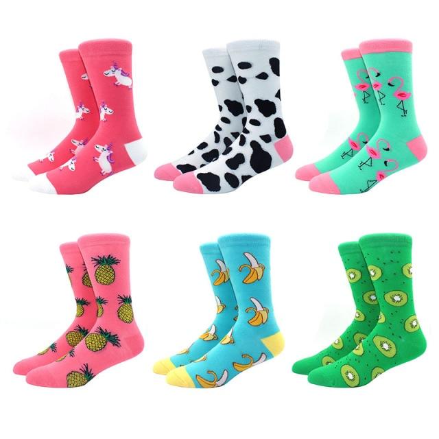 6 pairs Socks Casual Personality Design Streetwear Socks for Women-Socks & Tights-Arimonz-43-Arimonz