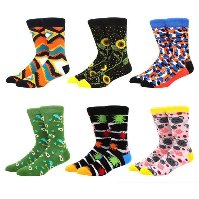 6 pairs Socks Casual Personality Design Streetwear Socks for Women-Socks & Tights-Arimonz-45-Arimonz