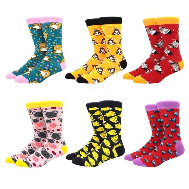 6 pairs Socks Casual Personality Design Streetwear Socks for Women-Socks & Tights-Arimonz-7-Arimonz