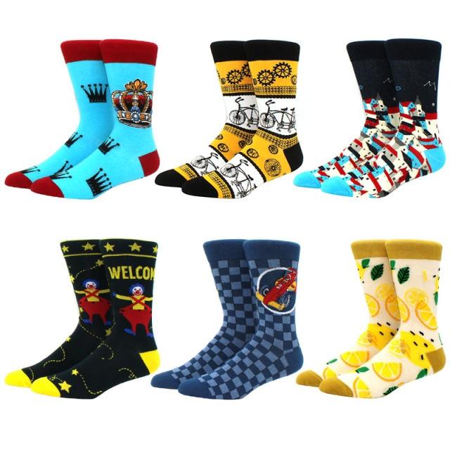 6 pairs Socks Casual Personality Design Streetwear Socks for Women-Socks & Tights-Arimonz-8-Arimonz