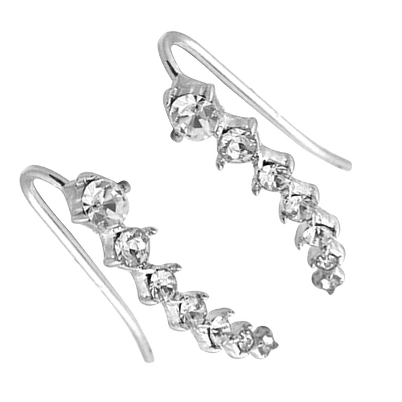 7 Crystal Ear Cuffs Hoop Climber Stud Earrings Star Ear Stud Pin-Earrings-Arimonz-Arimonz