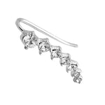 7 Crystal Ear Cuffs Hoop Climber Stud Earrings Star Ear Stud Pin-Earrings-Arimonz-Arimonz