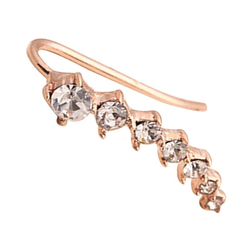 7 Crystal Ear Cuffs Hoop Climber Stud Earrings Star Ear Stud Pin-Earrings-Arimonz-Arimonz