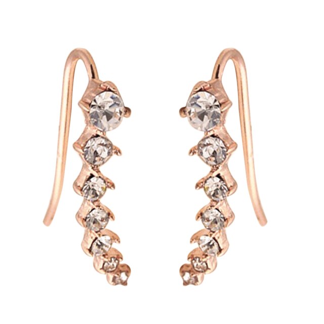 7 Crystal Ear Cuffs Hoop Climber Stud Earrings Star Ear Stud Pin-Earrings-Arimonz-Gold-Arimonz