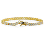 Brass Tennis Bracelet Row Cubic Zirconia Bracelet for Women