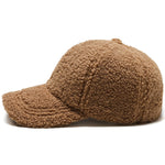 Trendy Streetwear Solid Windproof Wool Teddy Baseball Hats For Women