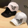 Butterfly Rhinestone Baseball Women Summer Silk Satin Visor Sun Hat