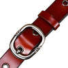 Fashion Metal Hollow Genuine Leather Belts For Women Pin Buckle Belt