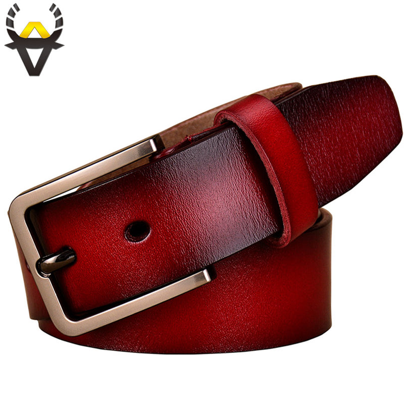 Fashion Genuine Leather Belts For Women Luxury Pin Buckle Belt