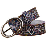 Genuine Leather Belts For Women Printing Plaid Belt Woman Pin Buckle