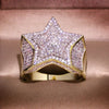 Star Pentagram Ring with Zircon Stone Fashion Jewelry for Women