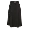 High Waist Black Midi Skirt Women Summer Casual Split Long Skirt