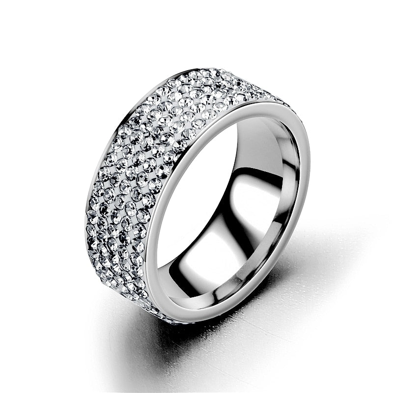 Iced Out Bling Ring Stainless Steel Fashion Rings for Women