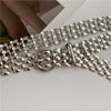 Waist Chain Elegant Silver Metal Chain Strap Pin Buckle Waist Chain